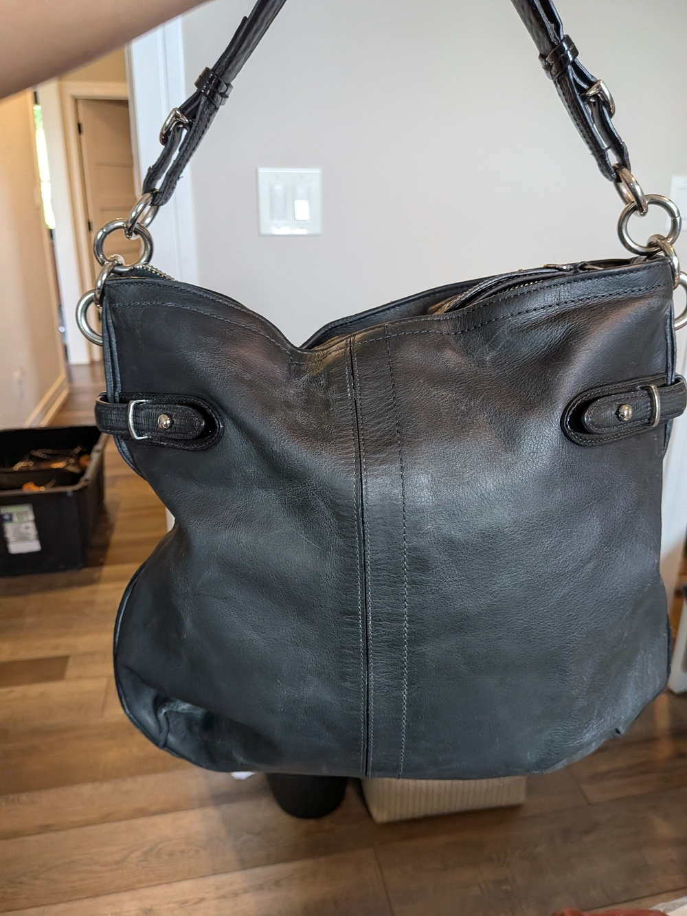 Coach Colette Black Cowhide Leather Hobo Shoulder Bag - Picture 4 of 14